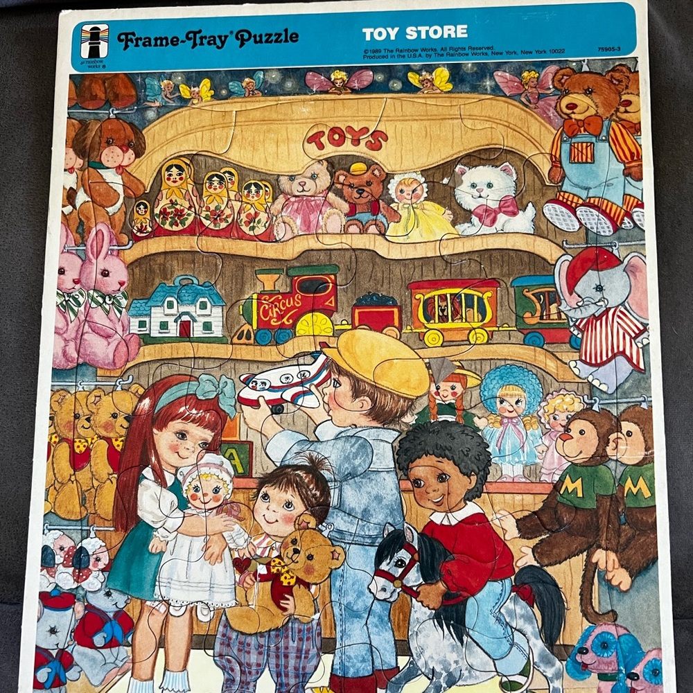 Vintage 1989 Rainbow Works Frame Tray Puzzle Toy Store Children